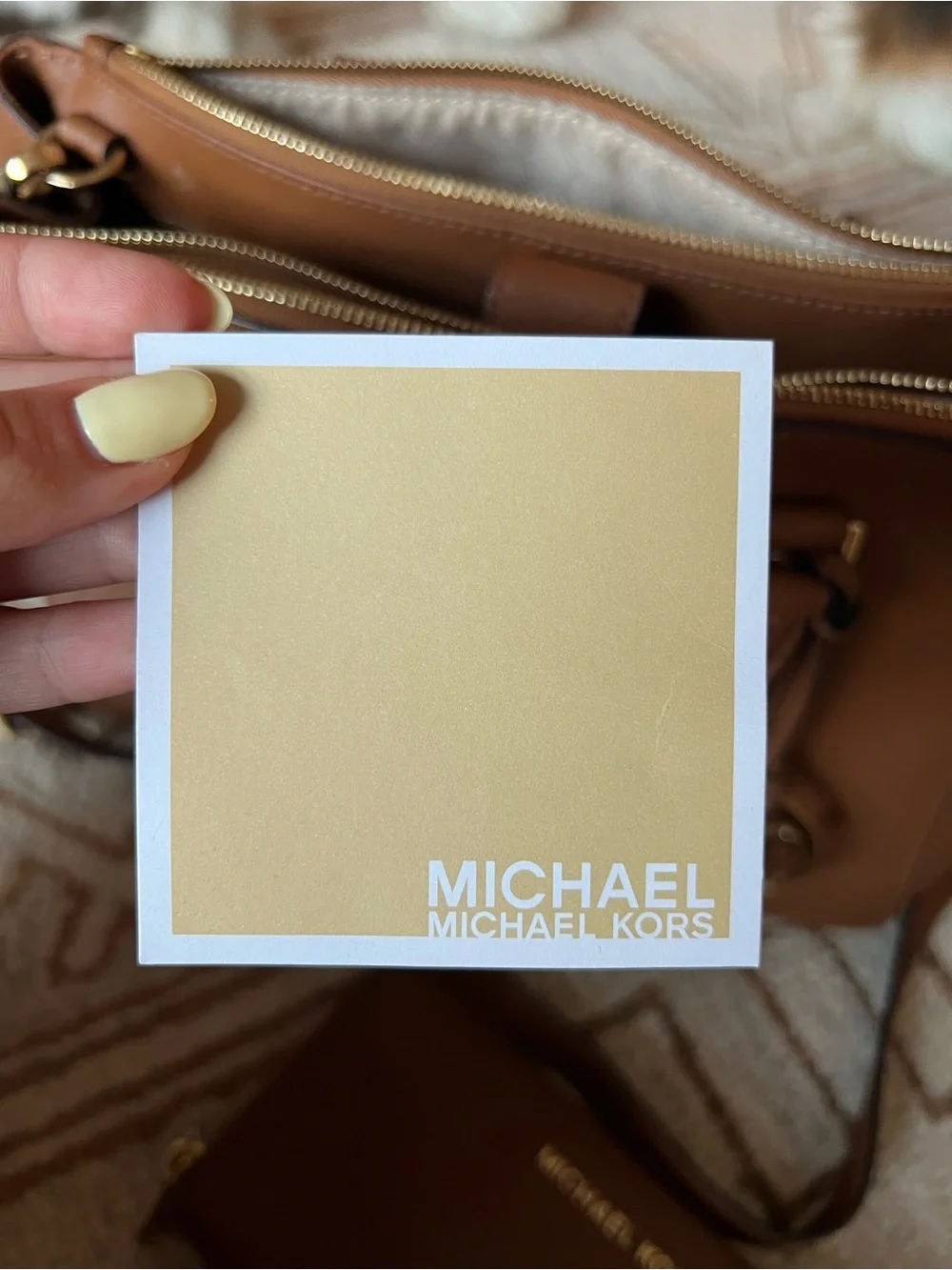 Michael Kors Cognac Saffiano Leather Tote Satchel